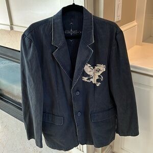 Positano Men’s Blue Raw Hem Blazer Size Large